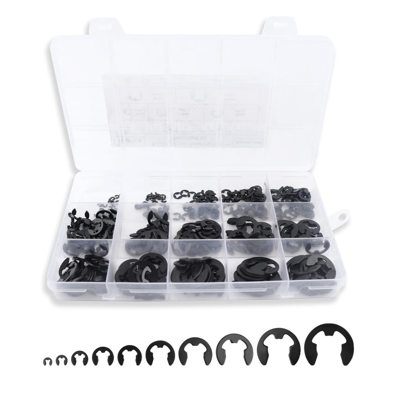 400PCS Car Retaining Rings,Alloy Steel E Clips Assortment Kit with 10 Size (M1.5 M2 M3 M4 M5 M6 M7 M8 M9 M10),External Snap Ring Kit Retaining Washers Car Accessories for Car Truck SUV