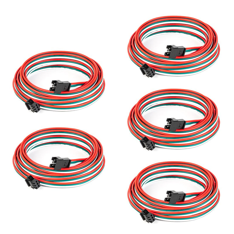 BTF-LIGHTING 5 Pcs/Pack 20AWG 3 Pin JST SM Male Female Plug LED Connector 6.56FT/2m Extension Cable for WS2812B WS2811 WS2814 SK6812 FCOB RGB CCT LED Strip Lights Solderless Controller Wire 6.56FT (2M)
