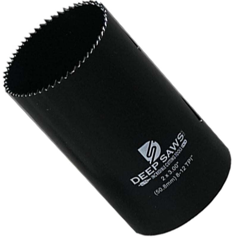 3" Deep 8-12 TPI FINE Tooth Hole Saw for Steel, Stainless Steel, Aluminum, Wood, Plastic, Fabrication, and Construction (2") 2 in