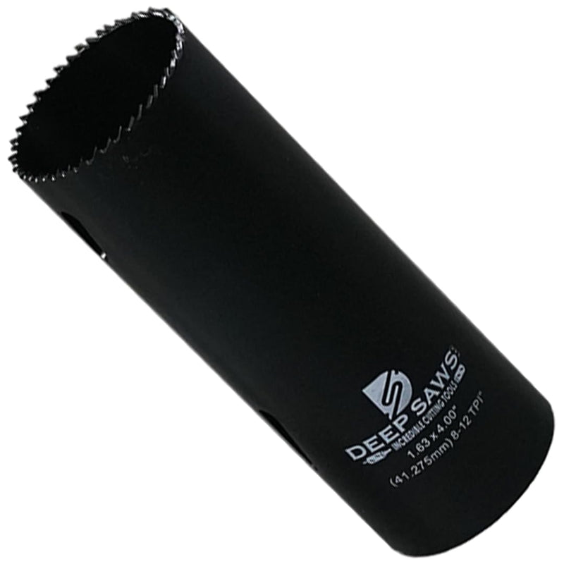 4" Deep 8-12 TPI FINE Tooth Hole Saw for Steel, Stainless Steel, Aluminum, Wood, Plastic, Fabrication, and Construction (1.625") 1.625"