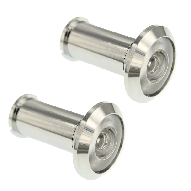 2-PCS 180-degree Door Peephole Viewer for 1-1/2" to 2-1/4" Doors, Bright Chrome,Enhance Security and Convenience with Wide Angle Viewing - Easy Installation and Durable Design 180 Degree