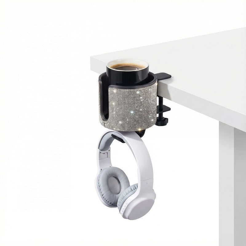 Luxury 2-in-1 Desk Cup Holder with Headphone Hanger for Office, Home, Gaming(Bling Bling) BLING BLING