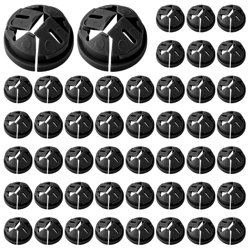 100pcs Push-in Cable Connectors, 3/8 Inch Trade Size Non-Metallic Push In Connector Plastic Electrical Box Wire Inserts Button Push-in NM Cable Clamps Connector for 1/2 Inch Knockouts (Black) Black