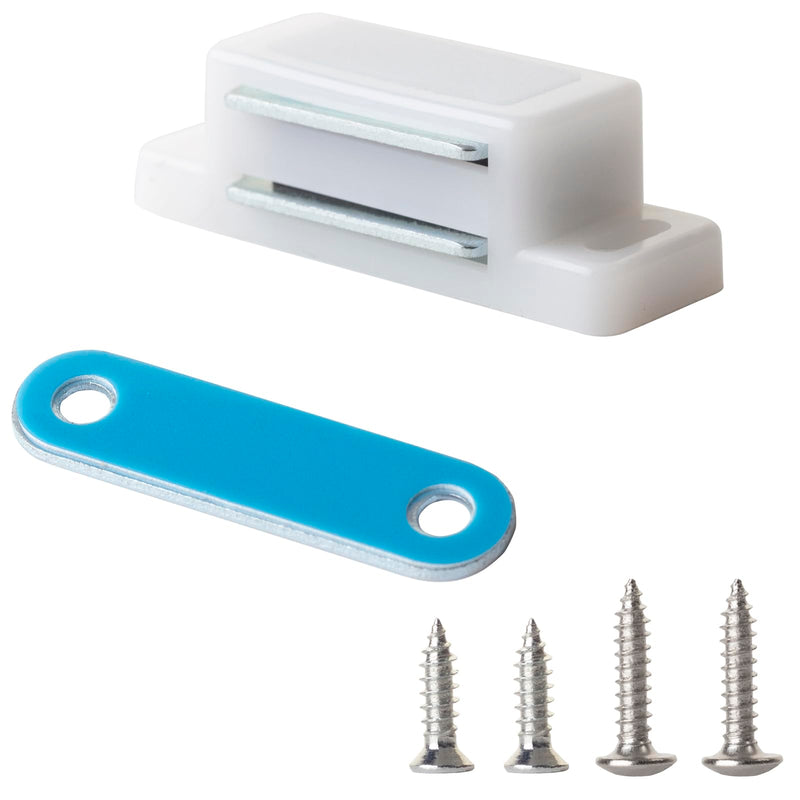 Cabinet Magnets Latch White Magnetic Door Catch for Cupboard Wardrobe and Shutter Hardware Magnetic Closure, Pack of 4