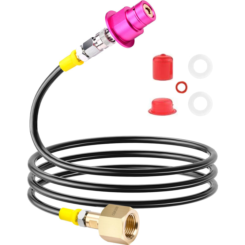 CO2 Quick Adapter with 60in High-pressure Hose, CO2 Quick-Connect Compatible with Duo/Terra/Art/E-Duo/E-Terra/Crystal 3.0/GAIA Soda Maker, CGA320 Valve for Large CO2 Tank