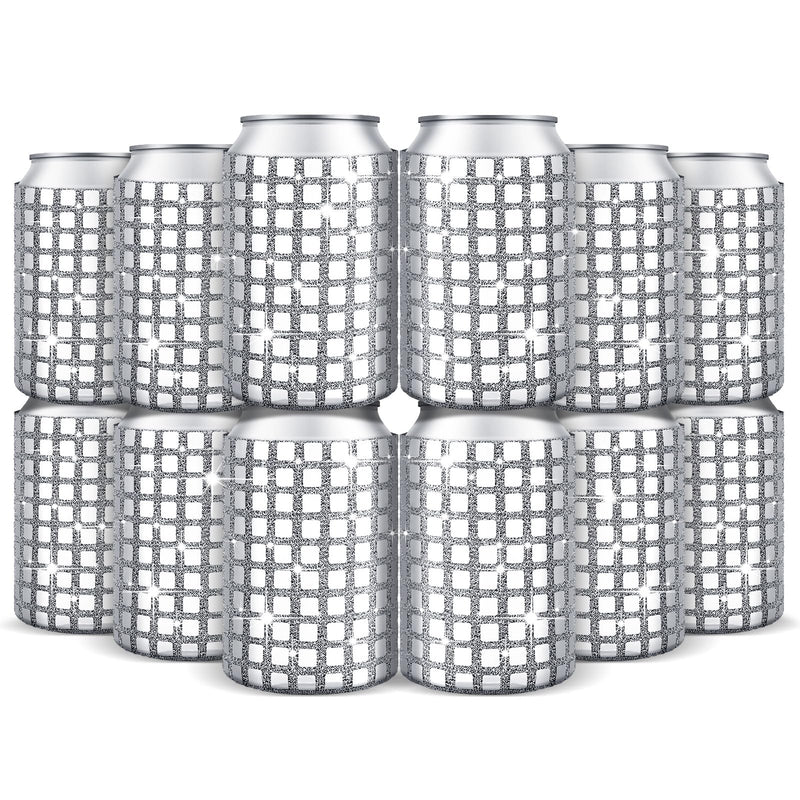12 Pcs Disco Party Supplies Disco Ball Can Sleeves Retro 70s 80s Theme 12 oz Drink Sleeves Disco Ball Party Table Decorations for Disco Wedding Party Picnic Travel (5.1''x3.8'') 5.1''x3.8''