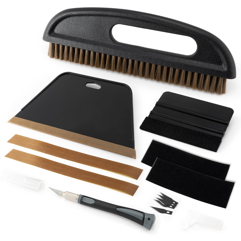 Gomake Wallpaper Smoothing Tool Wallpaper Brush Tools Kit with Felt Squeegee Craft Precision Knife for Paper Peel and Stick Wallpaper Car Wrap Vinyl Window Tint Film Wallpaper Adhesive (Kit 02) Kit 02