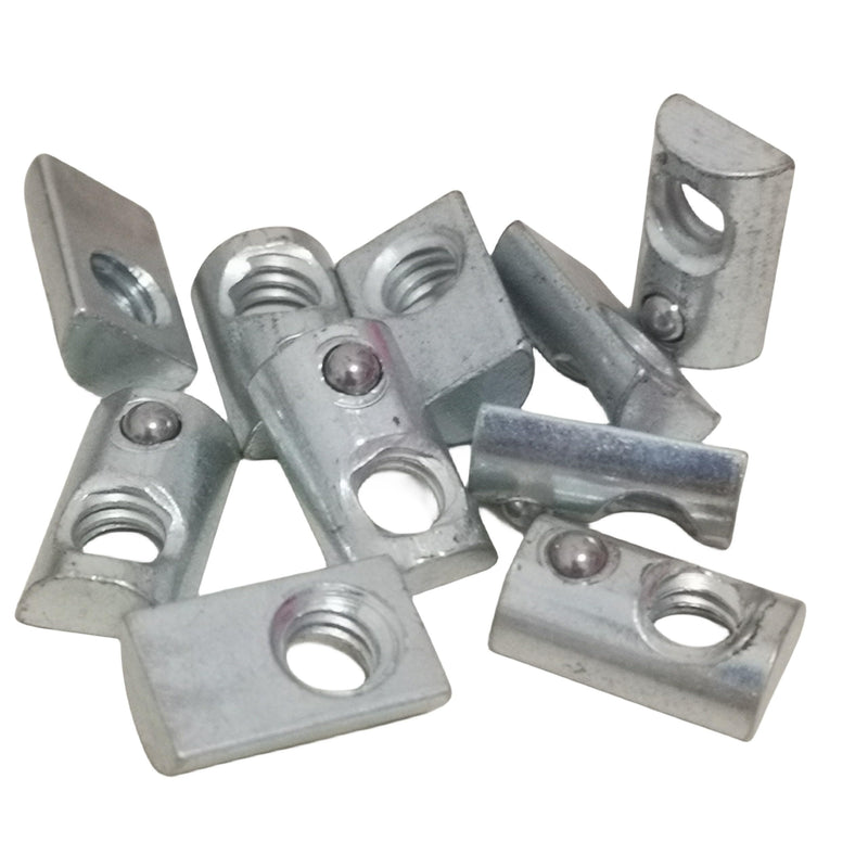 1/4-20 Steel Roll in T-nut with Ball Spring, Suitable for 1010 Series or 1.0 Inch Base Aluminum Extrusion Profile Rail (20 Packs) 20