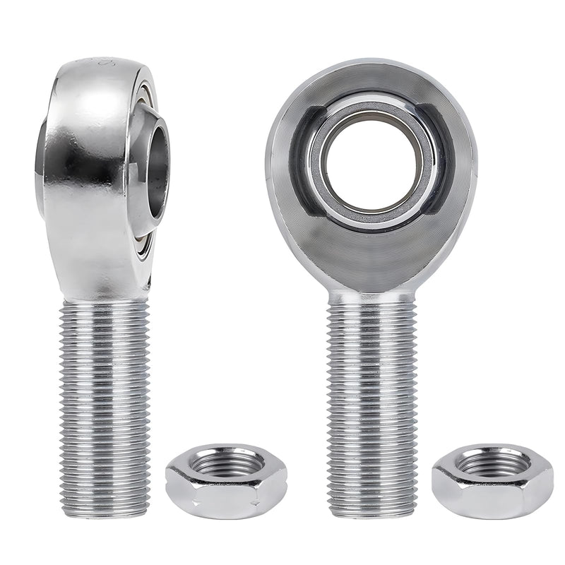 5/8"-18 Rod End Bearing Heim Joints, XMR10 Chromoly Rod End Heim Joint Steering Shaft Support, Spherical Rod End,5/8-18 LH and RH Hand Male Thread Heim Joint with Jam Nuts -2Pk 5/8"-18-2Pk