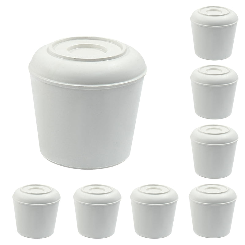 BokWin 8 Pcs Chair Leg Caps 1-1/4 Inch Rubber End Caps Non-Slip Chair Leg Tips Caps Round Furniture Leg Floor Protectors for Chair Desk Table(White) 1-1/4"-White