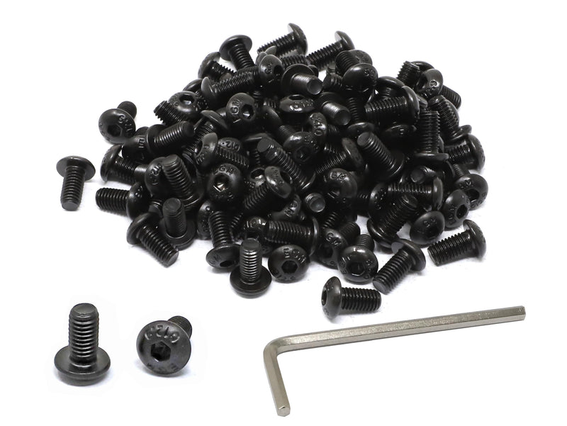 iexcell 100 Pcs M5 x 10mm Thread Pitch 0.8 mm Alloy Steel 12.9 Grade Hex Socket Button Head Cap Screws Bolts Kit, Black Oxide Finish