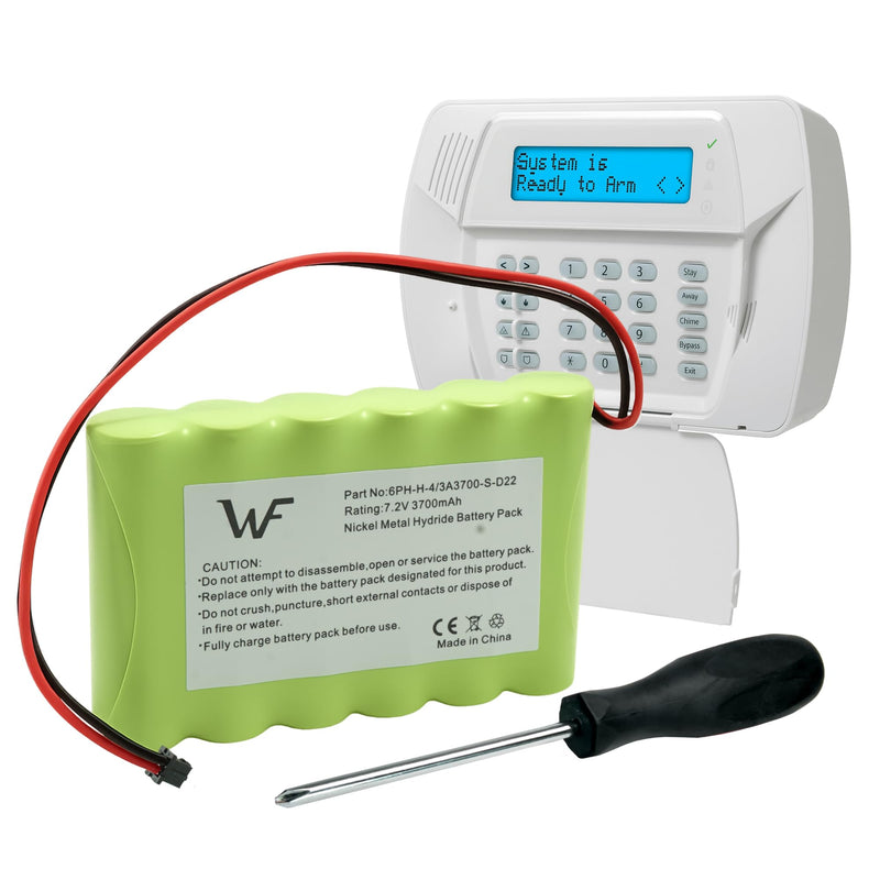 Replacement Battery+Tool for ADT DSC IMPASSA 9057 SCW9055 SCW9057 BH7236-SS 17000145 17000152 Wireless Home Security System Alarm Control Panel DSC 6PH-H-4/3A3600-S-D22, Fix Low Battery Power Issue