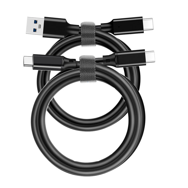 Samsung 3FT 10Gbps Data Sync Cable - USB C to USB A & C 3.2 Gen 2 for T7/5 Portable SSD, Android Auto, iPhone 15/15 Plus/15 Pro Max, Galaxy S21/S20 - Two Pack