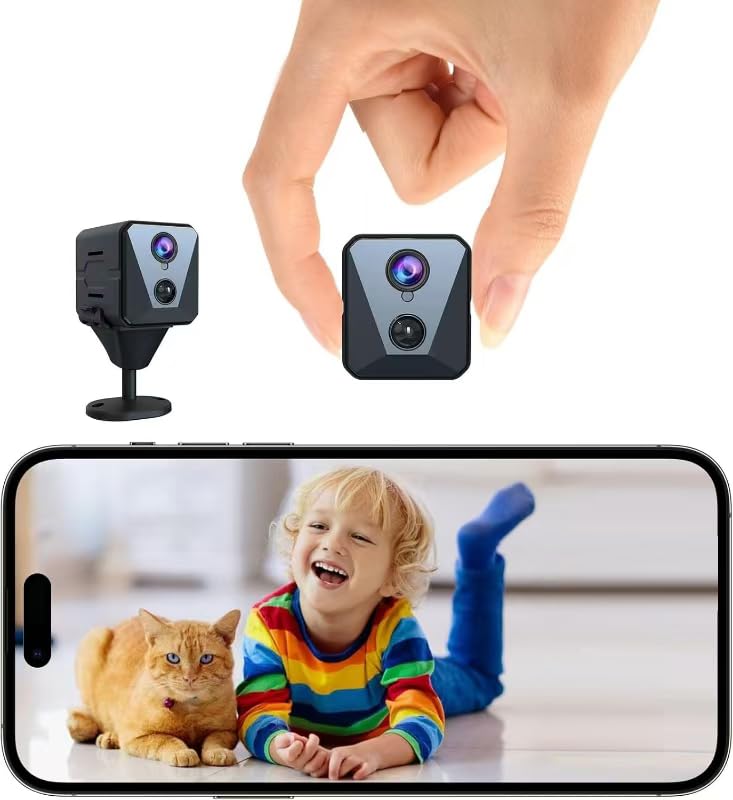 2025 Upgraded Spy Camera-Hidden Camera-4K HD WiFi Camera, Clear Night Vision, Wireless Security Camera, 100 Days Battery Life, Nanny Camera, Indoor Camera for Pet/Baby,AI Motion Detection