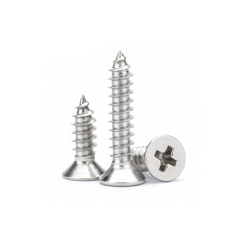 #4 x 1/4" (100 Pack) Flat Head Phillips Drive Screws Sheet Metal Self-Tapping Screws, 304 Stainless Steel Screw #4 x 1/4"