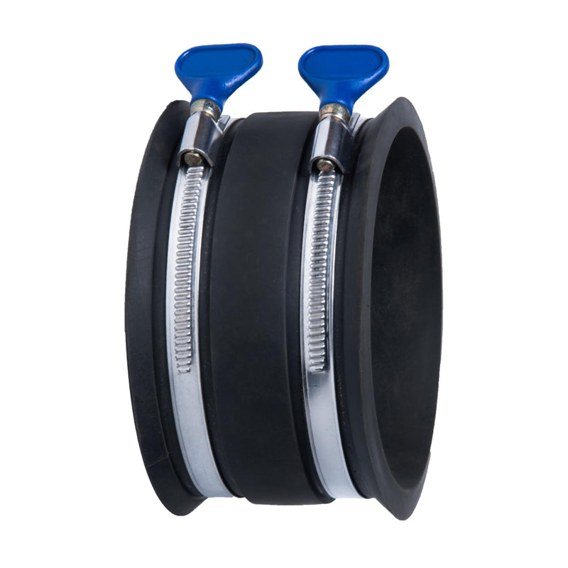 POWERTEC 70369 4 Inch Dust Control Flex Cuff with Adjustable Key Hose Clamps, Hose Connector Rubber Cuff Coupler for Woodworking Dust Collection Fittings, Dust Collector Accessories & Machinery, 1pk