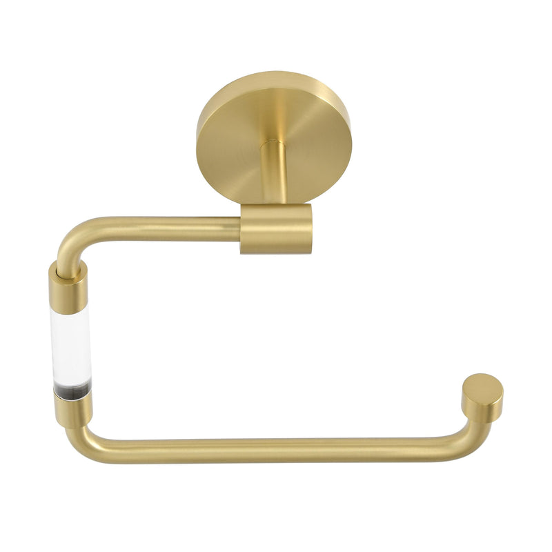 Swiss Madison Verre Acrylic Toilet Paper Holder in Brushed Gold Toilet Paper Holders