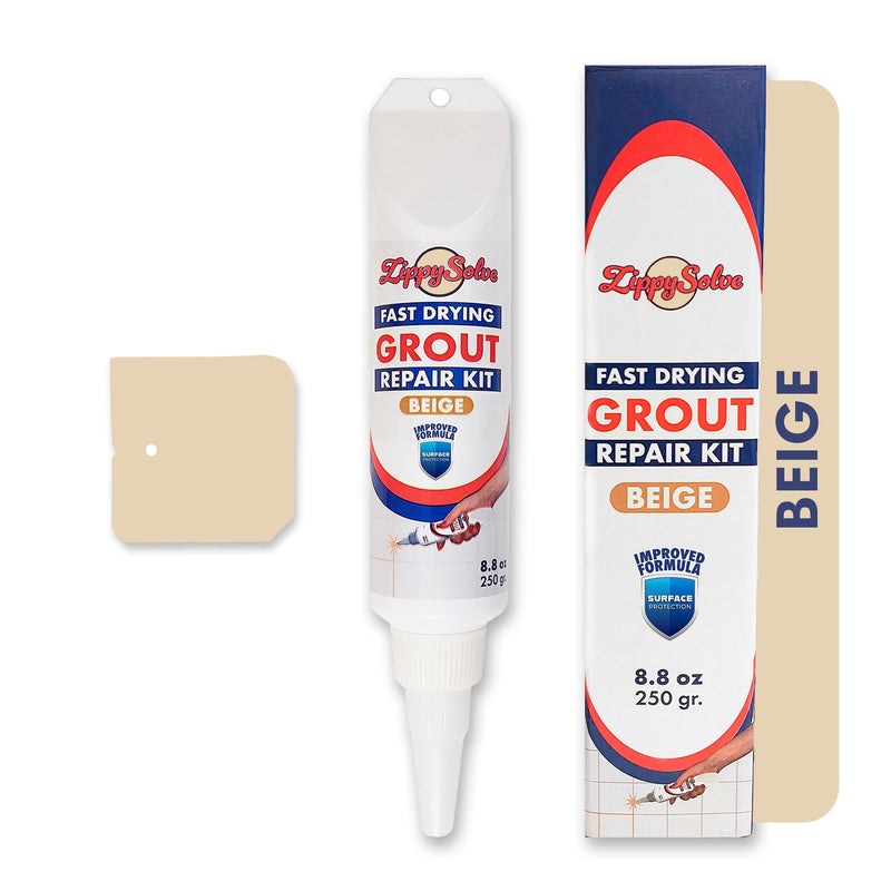 Tile Grout, Repair Kit, Restore & Renew Tile Joints Line, Fast Drying Tile Grout Paint Squeeze Tube for Bathroom Shower Kitchen Floor Tile, Waterproof (8.8 oz, Beige)