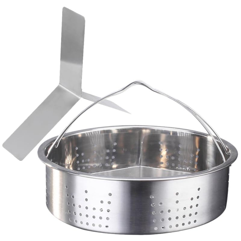 Stainless Steel Steamer Basket with Trivet Rack 8.26 Inch Food Steamer Pot Accessory for Rice Vegetables Seafood Buns Dumplings Kitchen Cooking