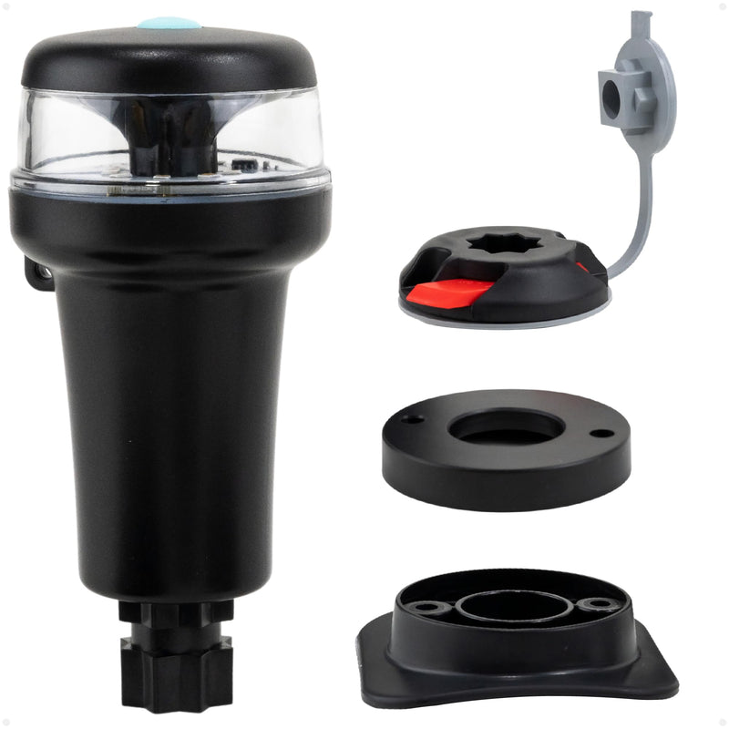 Five Oceans Portable Anchor Light - Stern Lights for Boats, LED Anchor Light and Signal Flashlight Function, 2-Option Base Installation for Inflatable Boat, Small Tender, Canoe, Kayak - FO4690