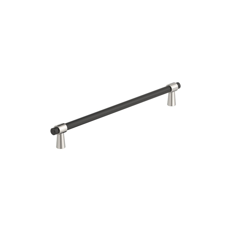 Amerock BP36861FBPN | Mergence 8-13/16 inch (224 mm) Center-to-Center Matte Black/Polished Nickel Cabinet Pull | Kitchen Cabinet Hardware | Furniture Hardware | Drawer Handle