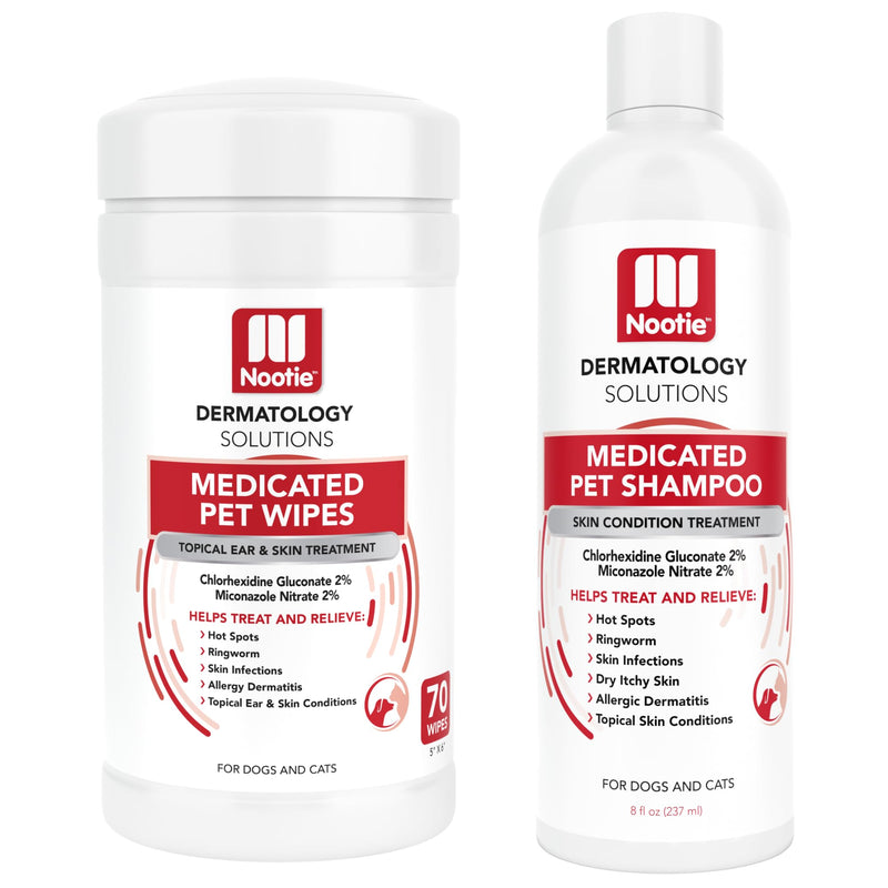 Nootie 70 Count Medicated Wipe and Shampoo Bundle - PawsPlanet Australia