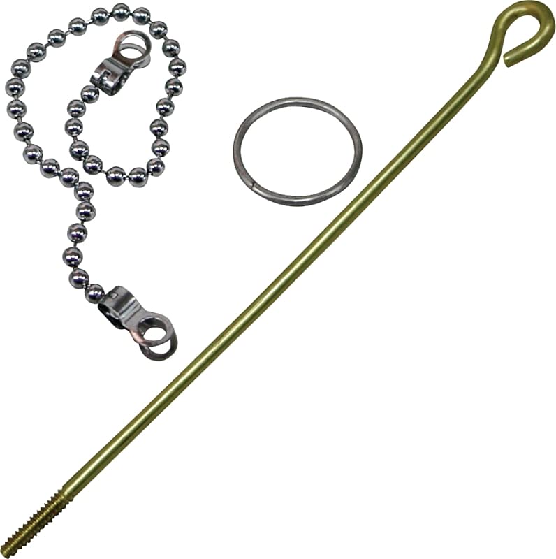 Rocky Mountain Goods Universal Toilet Flapper Lift Wire and Chain - Brass 5” Lift Wire and Brass Chain Replacement Kit for Most Toilet Models - Easy DIY Fix