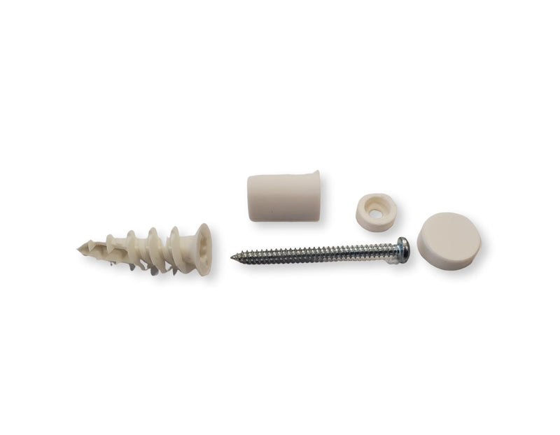Secure Mounting Hardware, Compatible with IKEA SKADIS Pegboard System (Matte White, 6 Pack) Matte White