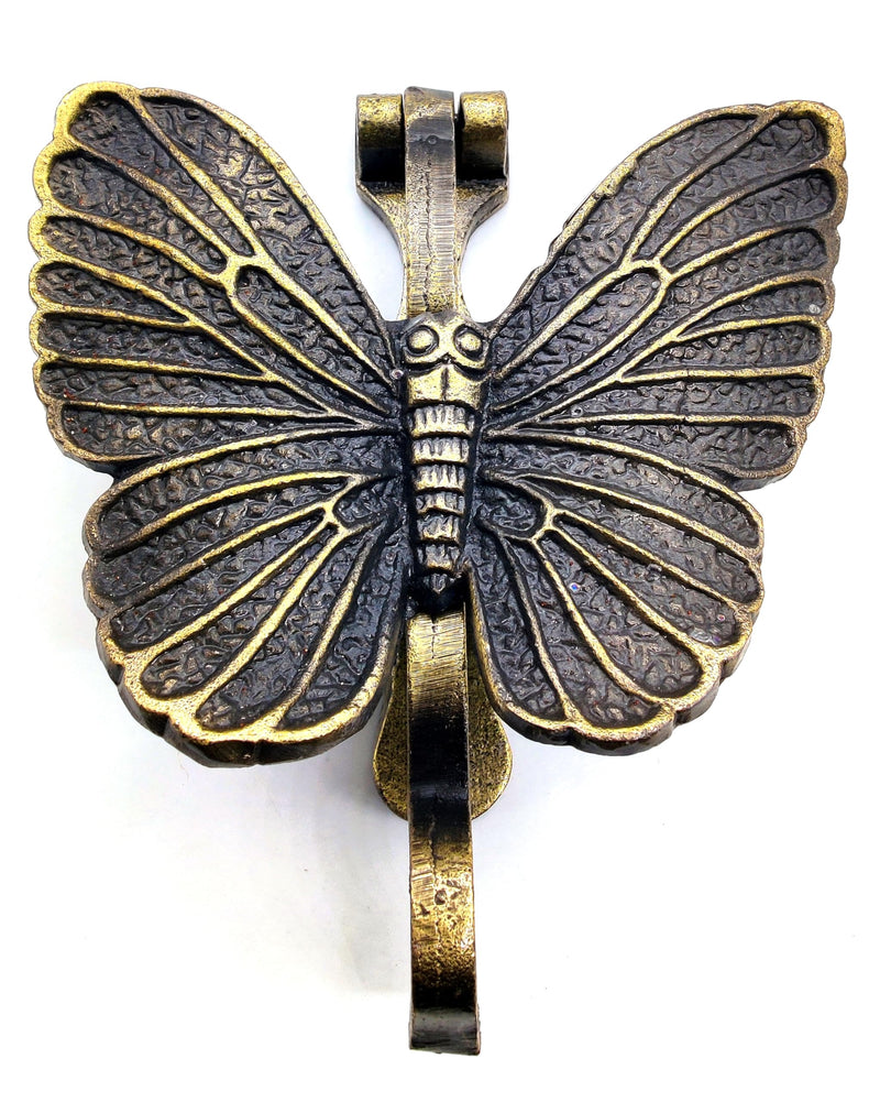 5MOONSUN5's Butterfly Door Knocker Door Knocker for Front Door | Antique Finish Solid Cast Iron Door Knockers with Strike Plate