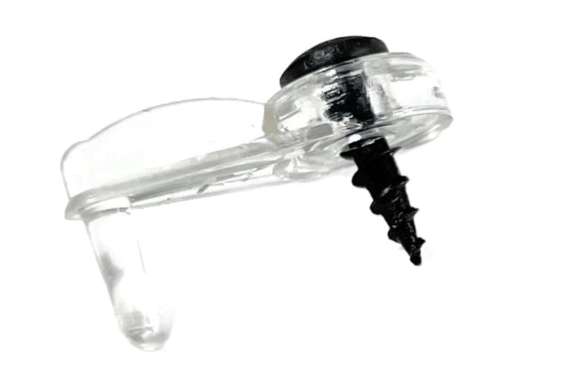 Glass Cabinet Panel Retainer Clips with Screws 25 Clips (Choose Your Offset and Color) by E.H.C. (Clear, 5/16 Inset) Clear