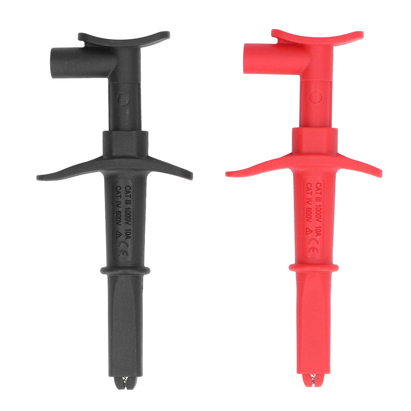 FLEXMAN Test Hook Clip, 16mm Opening High Accuracy Crocodile Clamp Design Red Black Multimeter Test Lead Kit, Electrical Testing Test Probe, Test Grabber Probe for Testing Electronic Components