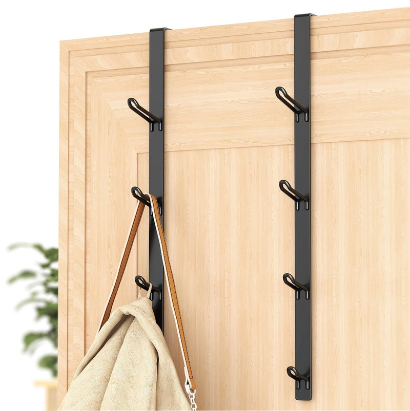 niffgaff Door Hooks Towel Hanger: Black Heavy Duty Over Door Coat Hanger for Bathroom 2 PCS
