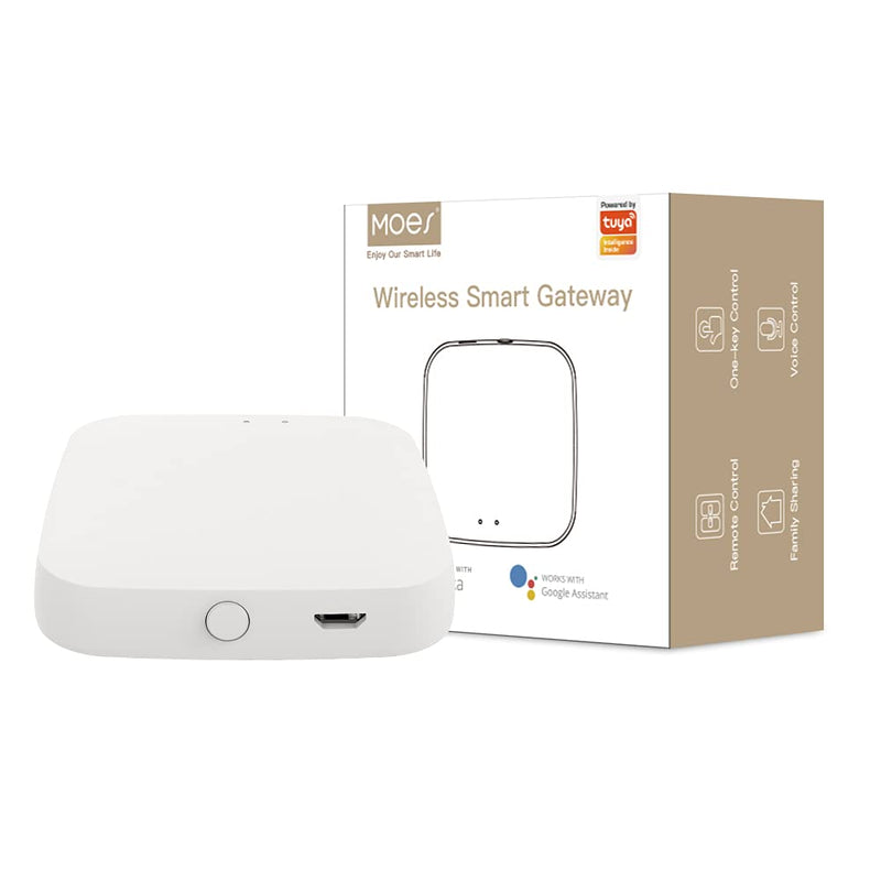 MOES Tuya Hub Link Fingerbot to Wi-Fi (Support 2.4GHz) Compatible with Alexa, Google Home, IFTTT and Timmer Control, One Gateway Can Connect Multiple Fingerbots