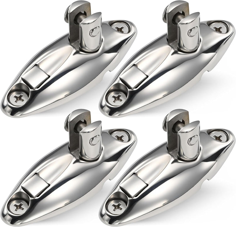 Marine Grade 316 Stainless Steel Bimini Top Swivel Hinge 4 Pack | Boat Canopy Swivel Bracket with Quick Release Pin for Deck Side/Top Mount, Corrosion-Resistant Marine Hardware