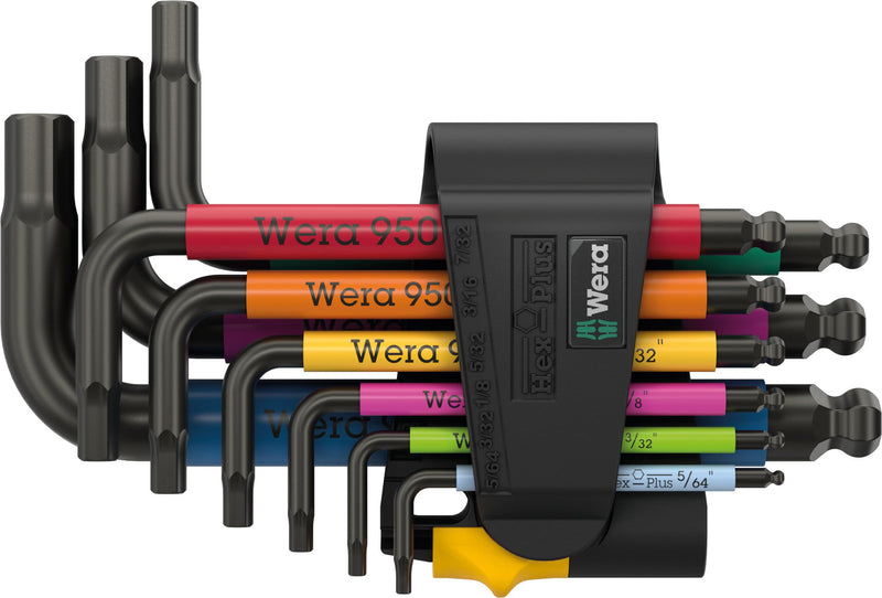 Wera - 05022641001-950/9 Hex-Plus Multicolour Imperial 3 L-key set, imperial, BlackLaser, 9 pieces