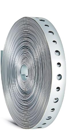 AKW Pipe Strap 3/4 INCH by 100 FT 28 Gauge Metal Hanger Strap, Plumbers Tape (1 ROLL), Silver, AKW34GALPT