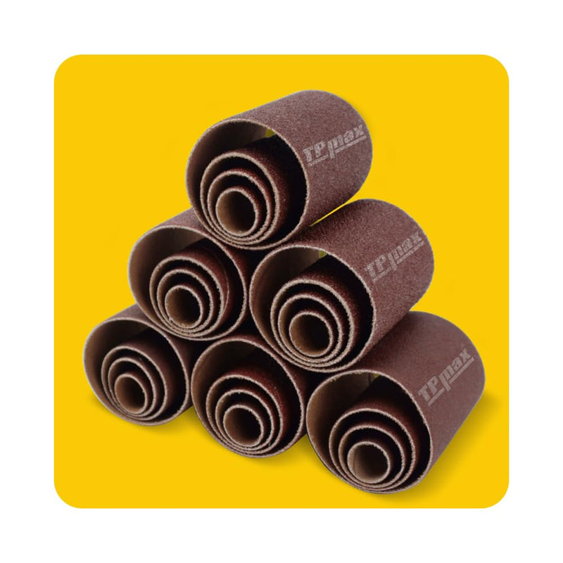 24-Pack Assorted Grit Spindle Sanding Sleeves - 2-Inch Length - Various Diameters of 1/2 in, 3/4 in, 1 in, and 1-1/2 inches 60/80/120/150/240/400 Grit(24 pk)