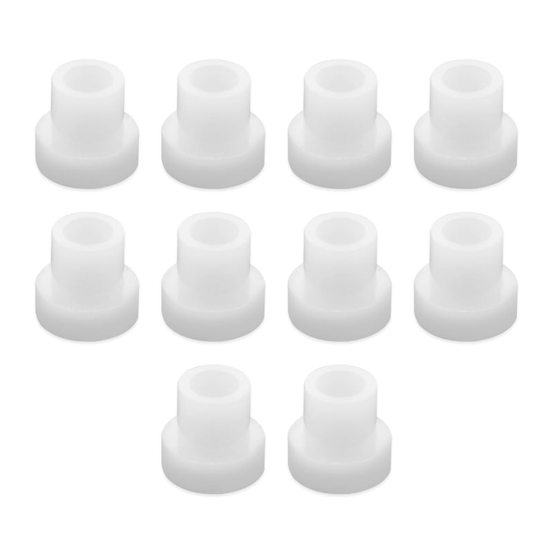 10pcs Flanged Sleeve Bearings M4 Bore 6mm OD 5mm Length POM Wrapped Oilless Bushings Nylon Bushings for Shaft, White M4*6*5