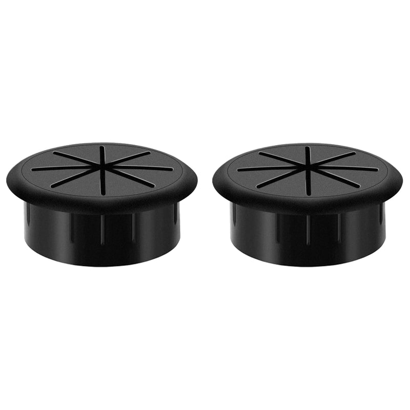 Desk Grommet 2 Inch 2PCS Flexible Desk Hole Cover for Cables Desktop Equipment Wiring Management Home & Office Table 2 Inch-Flexible Black