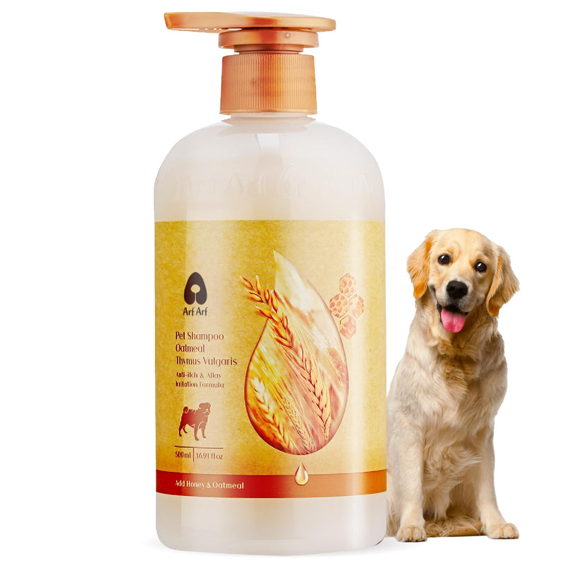 Arf Arf Dog Shampoo Itch Relief, Allay Itch & Irritation Oatmeal Formula 16oz, Anti-Itch for Allergies, Honey-Infused, Pet-Friendly, Ideal for Sensitive Skin Anti-itch Shampoo - PawsPlanet Australia