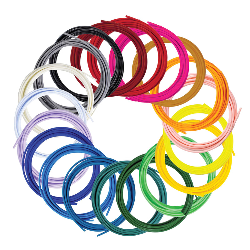 SCRIB3D Pen Filament Refills, 20 Colors, 16 Feet Per Color, 1.75mm PLA, Works with SCRIB3D, PIKA3D, MYNT3D and Most Other 3D Printing pens PLA Filament - 20 Colors