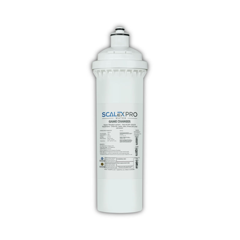 Game Changer 10in Water Filter Replacement – Prevents Limescale, Removes Chlorine & Odors – Fits Most Industry Standard QC Heads – SXP-10GCR – 4000 Gal Capacity