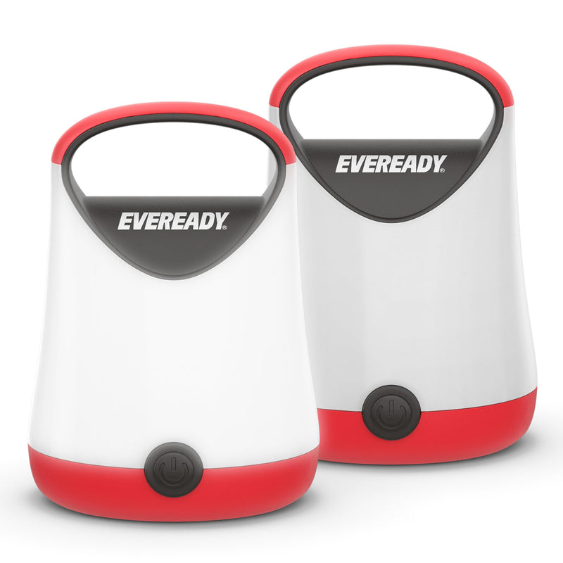 Eveready LED Camping Lantern X-250 (2-Pack), Super Bright Tent Lights, Rugged Water Resistant LED Lanterns, 100 Hour Run-time (Batteries Included), Red and Black 2 Pack