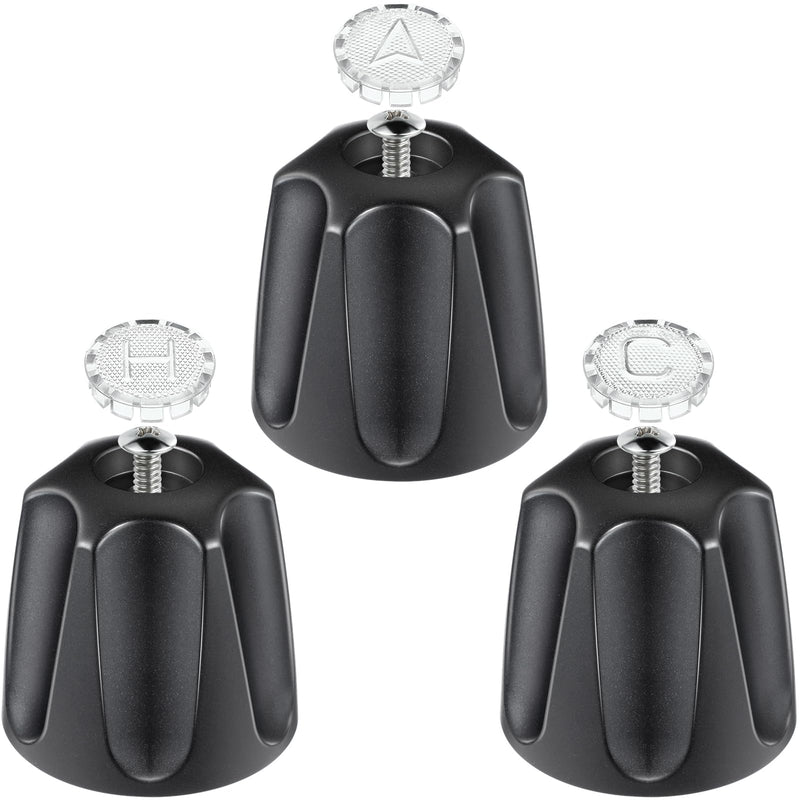 Dreyoo 3 Piece Shower Knob Replacement Compatible with Price/Pfister Verve Tub Shower, Bathtub Faucet Handle Remodel Trim Kit Include 1 Hot 1 Cold 1 Diverter and 3 Screws(Matte Black) Matte Black