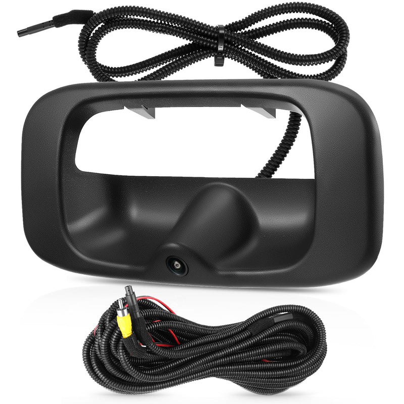Tailgate Handle Backup Camera Fit for Chevy Silverado GMC Sierra 1500 2500 3500 HD 1999-2007 Classic Tailgate Reversing Rear View Park Assist Camera RCA Plug Replaces 15228539 Fit for Chevy Silverado GMC Sierra 1999-2007