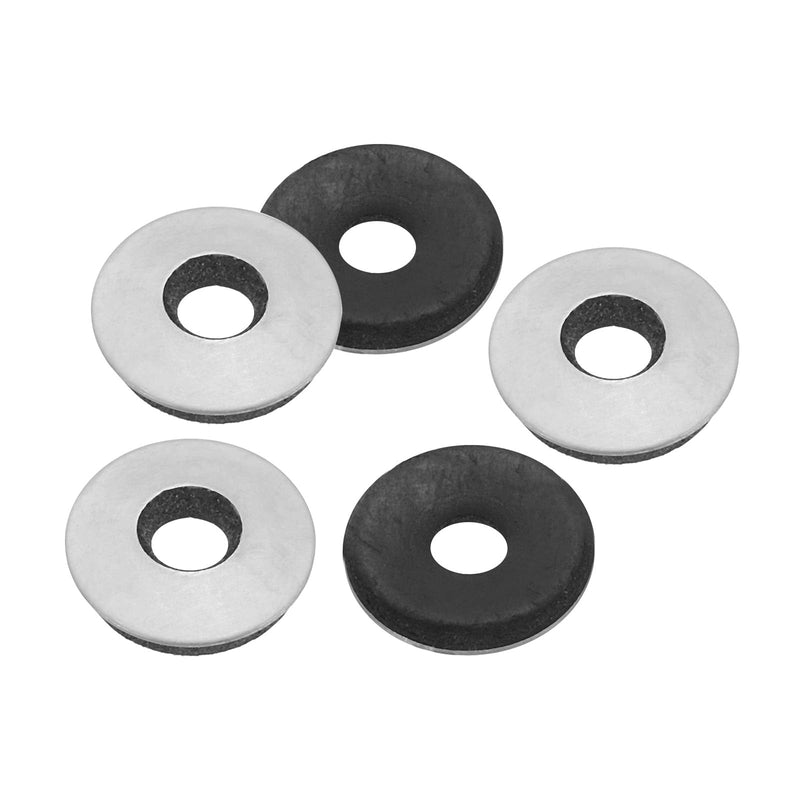PATIKIL 7/32"x5/8" EPDM Bonded Sealing Washers, 100 Pieces 201 Stainless Steel Bonded Sealing Neoprene Rubber Washers Gasket for Marine Bolt Supply (#12) 7/32"x5/8"