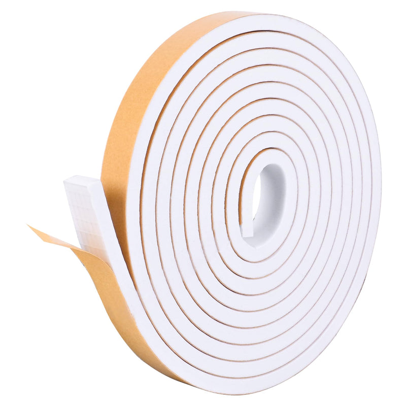 Self Adhesive Foam Tape Weatherstrip 1/2in x 1/4in x 16.5Ft High Density Foam Insulation Strips Foam Seal Weather Stripping with Strong Adhesive for Door and Window Sound Isolation Soundproofing