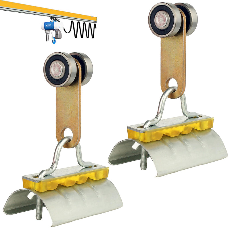 2 Wheel Trolley Assembly Rollers Cable Trolley System, Silent Two Bearing Trolley Assembly for Use with 1-5/8" Wide and All1-5/8"Or Taller Strut Channel （2pcs）
