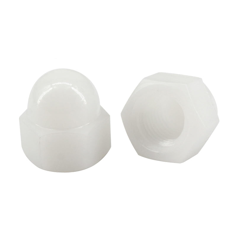 (50 Pieces) M6 White Nylon Acorn Cap Nuts Plastic Hex Nut Threaded Dome Nuts