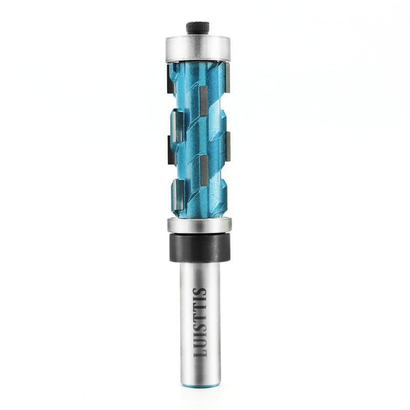Flush Trim Router Bit, Router Bits 12mm Shank Double Bearing Spiral Trimmer Template Router Bit for Woodworking Trimming(4-1/8")